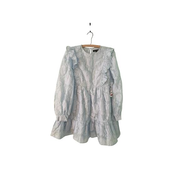 Aqua x Scout Medium Baby Blue Ruffled Tiered Dress (Pallet Dirt On Dress) - Picture 1 of 5